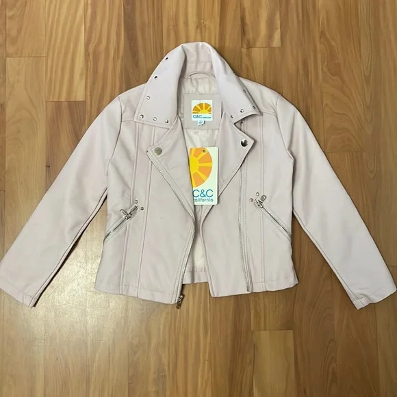Brand new C & C California faux leather girls jacket w/sequined unicorn - Picture 1 of 7